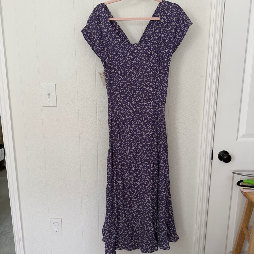 NWT Nordstrom Parallel Size 8 Vintage Lavender Floral Maxi Dress Gown Purple - Picture 3 of 6